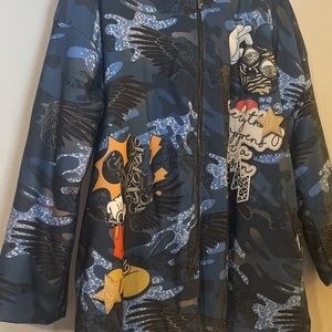 Custom made Mickey design warm fleece lined hooded jacket